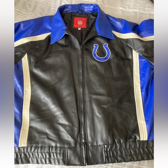 Indianapolis Colts NFL Apparel Pleather Embroidered Jacket Men’s XXL - Picture 1 of 12